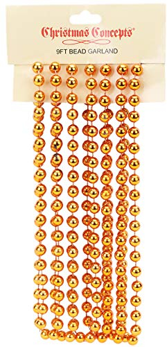 Christmas Concepts® 2.7m (9ft) Christmas Bead Chain - Christmas Bead Garlands - Christmas Decorations (Copper)