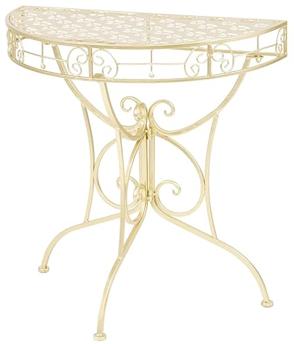 vidaXL Beistelltisch Vintage Halbrund Metall Gold Konsolentisch Flurtisch