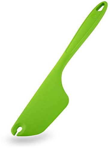 Kochblume Allzweckschaber | Premium-Silikon | Hitzebeständig | Spülmaschinenfest | Mit Aussparung für Teigreste an den Knethaken | 31cm | Farbe: limette