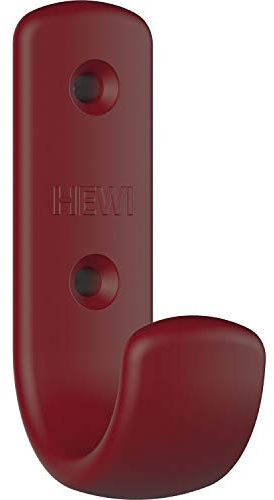 HEWI 477.90B060 33 Mantelhaken 477.90.060 Breite 22 mm, Höhe 72 mm, Polyamid, Farbe: Rubinrot Matt