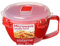 Sistema 2 Stück Mikrowellen Nudelschüssel, BPA-frei spülmaschinenfest, 940ml - Rot/Klar
