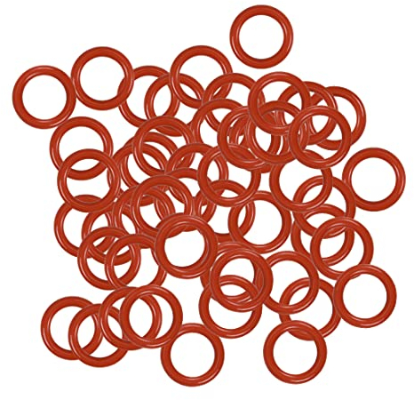sourcing map 50 Stk. Silikon O Ring VMQ Dichtung 9 mm Außen 6 mm Innen 1,5 mm Breite Rot