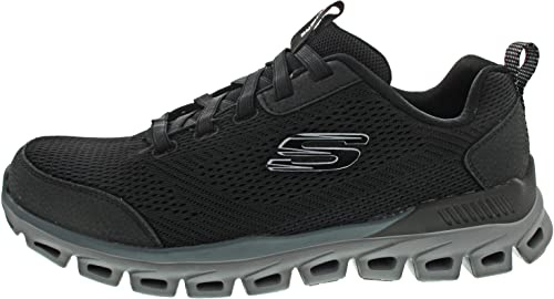 Skechers Glide Step Fasten Up Herren-Schnür-Sneaker, Marineblau/schwarz, 42
