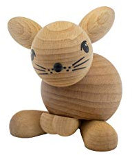 Kuhnert Drechslerei Osterdekoration/Osterhase „Hansi“ stehend, Blick nach Links gerichtet, aus hellem Holz, für EIN Bezauberndes Osterfest oder eine dauerhafte Dekoration, Holzkunst Made in Germany