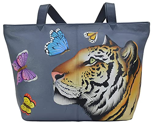 Anna by Anuschka Damen Leder Große Tragetasche, Royal Tiger