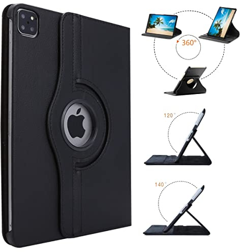 Wigento Für Apple iPad Air 11 2024 / Pro 11.0 2021/2022 360 Grad Rotation Tablet Tasche Hülle Case Cover Etui Schutz Schwarz Neu