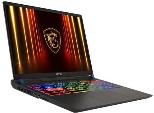 MSI Vector A16 HX, laptop da gioco, display QHD+ 240 Hz, AMD Ryzen 7 8840HX, NVIDIA GeForce RTX 5070 Ti, 16 GB DDR5, 1 TB SSD, Windows 11 Home, tastiera QWERTZ, Cosmos grigio, A8WHG-018