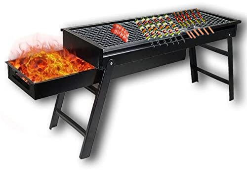 Barbacoa Plegable para 6 Personas PortáTil Parrilla de CarbóN, Barbacoa de CarbóN de Acero Inoxidable, Mini BBQ Portatil Carbon para Picnic, Cocinar Al Aire Libre Barbacoa