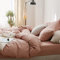Lanqinglv Bettwäsche 220x240cm Rosa Microfaser Bettwäsche Set Uni Unifarben Doppelbett Romantisch Bettbezug mit Reißverschluss und 2 Kissenbezüge 80x80 cm - Einfach und Klassisch