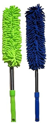 PEBBLE HUG Foldable Microfiber Fan Cleaning Duster for Quick and Easy Cleaning of Home, Kitchen, Car, Dusting Office Fan Cleaning Brush with Long Rod, Multipurpose Cleaning (Pack of 2)