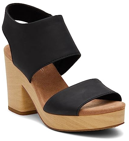 TOMS Women's Majorca Platform Espadrille Wedge Sandal, Black, 9 UK
