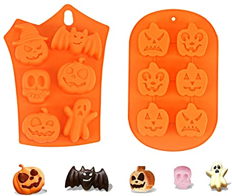 Moulle Silicone Patisserie, 2 Pièces Moule Halloween pour Halloween Citrouille Gateaux Muffins Pumpkin Moule Muffin