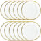 Maiangel Acrylic Charger Plates Bulk Wedding Set of 12, Round Charger Plates Plastic With Beaded Rim,Clear Decorative Dinner Plates For Table Setting Events(Gold Bead)