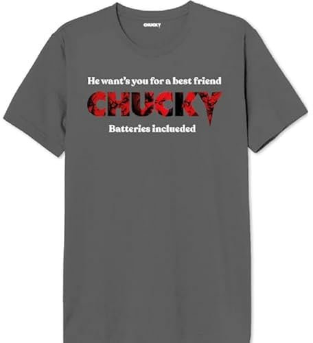 Chucky Herren Uxchuckts003 T-Shirt, anthrazit, S