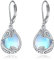 A-Mondstein Filigran: 925 Sterling Silber Mondstein Tropfen Ohrringe mit Filigran - Damen Leverback Schmuck Geschenke
