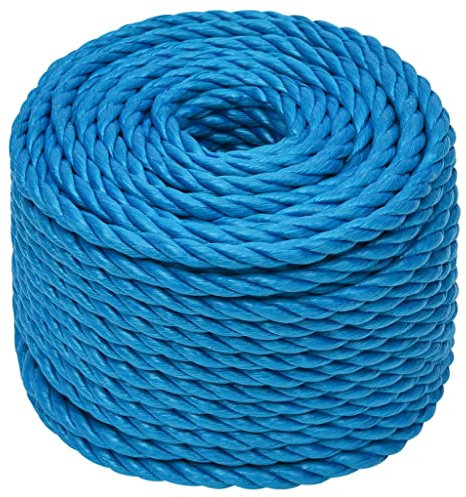 vidaXL Arbeitsseil Bodenarbeitsseil Arbeitsleine Mehrzweckleine Seil Bootsleine Allzweckseil Schnur Tau Leine Gedreht Blau 12mm 25m Polypropylen