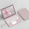 QYiiD Coque Clavier pour iPad Air 13 2024 (M2), Clavier iPad Pro 12.9 6ème Génération(2022)/5è/4è/3è Génération, Transparente Magnétique Vertical Cover & AZERTY Clavier sans Fil avec Touchpad, Rose