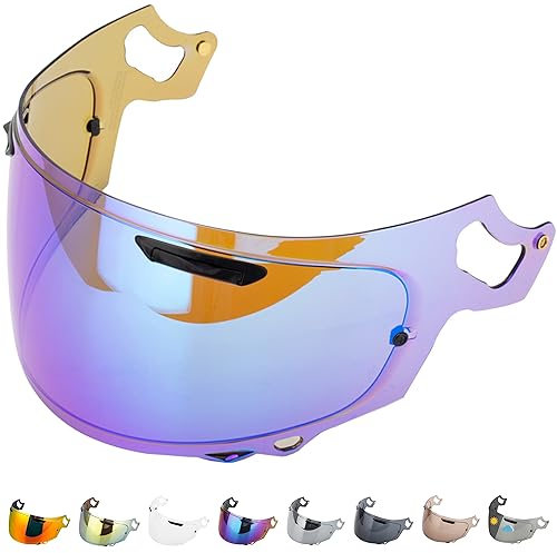 Everalo Visiere Compatible avec Casque Arai Chaser X - Rx7v - Quantic - Rx7x - Quantum X - Signet X - Defiant X - Concept X - Profile V - Qv Pro - Vas V - Ecran Visière Pinlock Ready (Bleu)