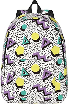 Rucksack Casual Leicht Retro 80er 90er Laptop Rucksack Herren Damen Reisetasche Outdoor Canvas Daypack, Retro 80er 90er Jahre, S