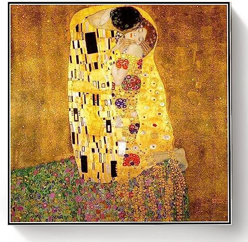 Malen nach Zahlen für Erwachsene Der Kuss Gemälde von Gustav Klimt DIY Ölgemälde Malen nach Zahlen Kits
