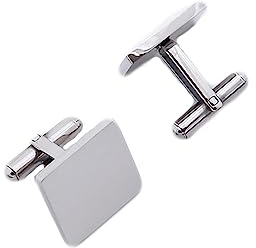 KnBoB Hochzeit Manschettenknöpfe Herren aus Titan Silber Quadrat Geschenk für Geburtstag mit Box