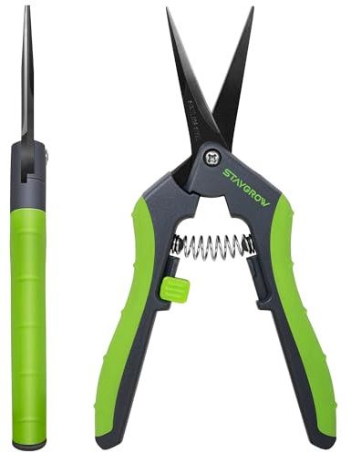 STAYGROW 2 Stück Gerade Gartenschere 6,5 Scharfe Kräuterschere Ernteschere | Pflanzenschere für präzise Schnitte Blumenschere, Rosenschere, 16,5 cm Trimmschere Pruning Shears für Bonsai & Pflanzen