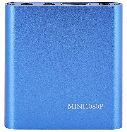 Reproductor Multimedia1080P, Diseño Compacto y Portátil, Admite Vídeo MKV y Películas BLU-Ray, con Control Remoto (100-240V) (Blue)