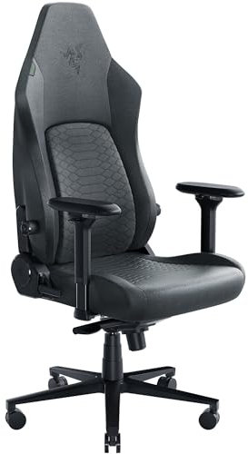 Razer Iskur V2 Gaming Chair: Adaptive Lumbar Support - Adjustable Lumbar Curve - High Density Foam Cushions - Reactive Seat Tilt &152-degree Recline - 4D Armrests - Synthetic Leather - Dark Grey