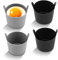 Lot de 4 ramequins en silicone pour friteuse à air comprimé - Moules à œufs - Avec double poignée - Réutilisables - Pour friteuse à air comprimé (2 noirs + 2 gris)
