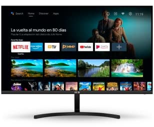 SPC Smart Monitor 27 - Monitor Android TV Full HD 27, altoparlanti integrati, connettività mobile, ultrasottile, telecomando e accesso a contenuti in streaming (Netflix, Prime Video, YouTube)