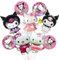 9 Stück Ki-tty Geburtstagsdeko Folienballon Set, Cute Kindergeburtstag Deko, Kur-romi Luftballons Geburtstag Dekoration Set für Kinder Mädchen Katzen kity Themenpartys Dekorationen