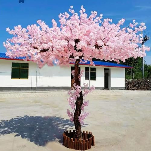YANDDEA Großer Simulations-Sakura-Baum, Künstlicher Kirschblütenbaum mit Stabilisierender Basis, Einfach zu Montieren, für Zuhause, Hochzeit, Hotel, Einkaufszentrum Dekor,1.2x0.8m
