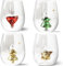 Yuletide Stemless Wine Glass, 3D Wine Glass Juice Glasses with Christmas Tree, Christmas Tree Green Glitter Wine Glasses with Cozy Seasonal Charm, Perfect for Holiday Parties (All (4pcs))
