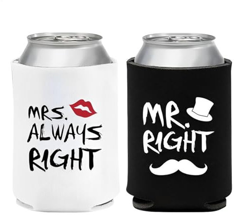 Bierdosenkühlerhülsen - Paar Getränke Isoliertes Wrap, Mr & Mrs Neoprene
