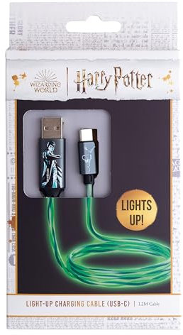 WONDEE Disney Harry Potter Câble USB Type C Luminous Magic, Charge Rapide et Synchronisation, Câble USB vers Type C compatible con Samsung, Iphone 15,16, Huawey et tous, Harry Potter Cadeaux