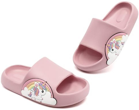 Uonesone Ciabatte Bambino Bambina estive da Spiaggia Sandali,Infradito Morbide Scarpe da doccia Antiscivolo Pantofole estive per bambini ed adulto per interni esterni(unicorno,31/32)