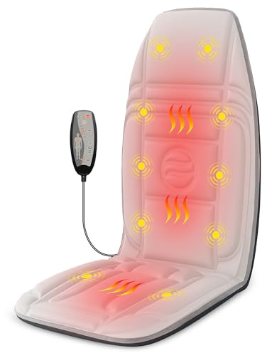 Snailax Vibrationsrückenmassagegerät mit Wärme - 10 Vibrationsmotoren & 2 Heizstufen, Stuhl, montiertes Massagegerät für Bürostuhl, Liege, Sofa (UK-Stecker) - Weihnachtsgeburtstagsgeschenke für Männer
