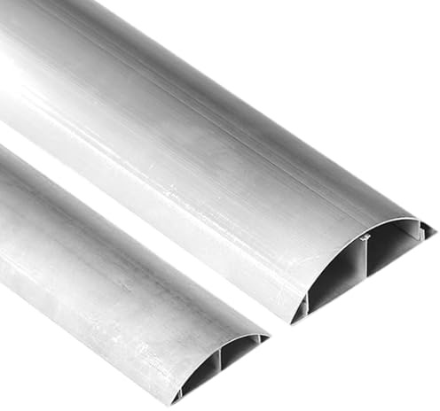 Unikicool Halbrunder Aluminium Kabelkanal,Boden Kabelschutz,Bodenkabelabdeckung,Elektroinstallationskanal mit Abdeckung,Selbstklebend,verhindert Stolperfallen,für Büros und Konzerte