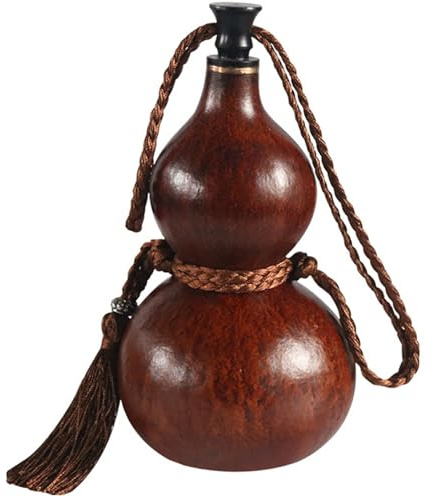 Lawnrden Drinking Gourd, Gourd Bottle Traditional Beverage Container Water Bottle Drinking Handcrafted Role-Playing Prop for Daily, Outdoor Activities, and Home Decor