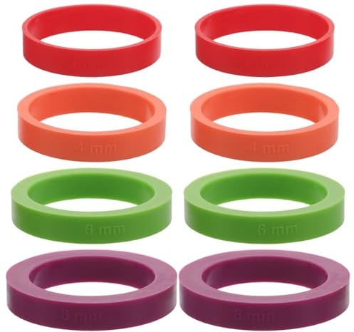 NIYANGLE Silikon-Nudelholz-Führungsringe 8Er Set Teigdicken-Abstandshalter in 2/3/6/10 Mm Rutschfeste Teigroller-Ringe Für Kekse Brot Pizza Fondant Wiederverwendbar