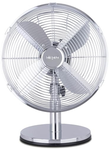 Air Pro 12 Desk Fan Portable 70 Degree Oscillating Metal Table Fan for Instant Cooling with Adjustable Tilt & 3 Speed Settings, Compact Fan with Quiet Operation to use at Home Office or Bedroom