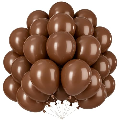 Luftballons Braun, 100er Pack 10 Zoll Braune Latex Ballons,Matt braun Helium Luftballon, Matte Braune Girlande Party Ballons Set für Babyparty Hochzeit Valentinstags Jungen Geburtstags Party Deko