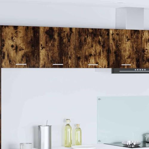 Mangloder Armoire Suspendue Chêne fumé 80 x 31 x 40 cm Bois d'ingénierie avec 2 Portes, Meuble de Rangement Cuisine, Placard Mural pour Vaisselle et épices, Design Moderne