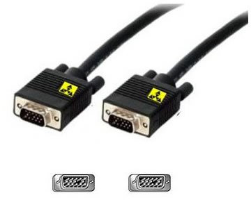 Aptii VGA Monitor Replacement SVGA M-M 15 pin Cable Black 0.5 m