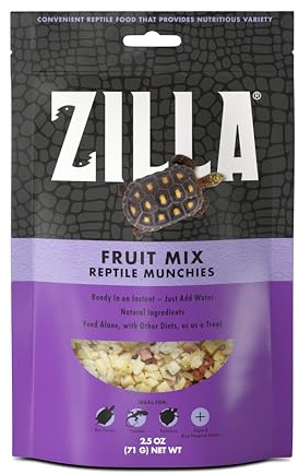 Zilla Reptile Food Munchies Fruit Mix for Pet Iguanas, Skinks, Tegus, Box Turtles, Tortoises & Hermit Crabs, 2.5 Ounce