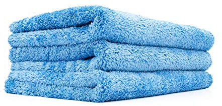 The Rag Company Eagle Edgeless 500 Mikrofasertuch, professionelle koreanische 70/30-Mischung, super Plüsch-Mikrofaser-Poliertücher, 500 g/m², ca. 41 x 61 cm, 4er-Pack, eisgrau
