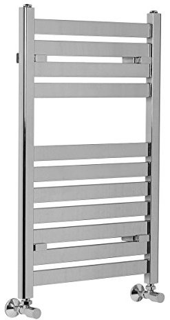 Warmehaus Designer Bathroom Flat Panel Heated Towel Rail Radiator Rad 800 x 500 - Chrome