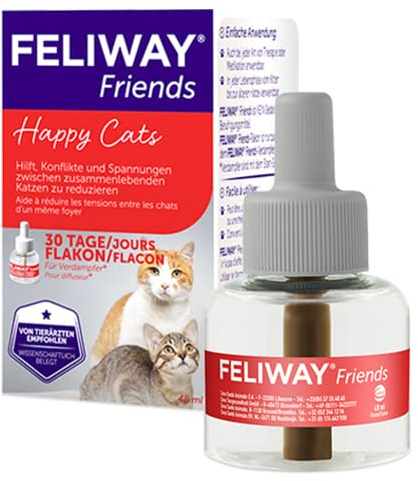FELIWAY Friends Nachfüller | Pheromone Katzen | 48ml Flakon für die Steckdose | Diffuser für mehr Harmonie | bis zu 30 Tage Anwendung | von Tierärzten empfohlen, klinisch getestet