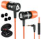 KLIM Fusion Auricolari con Microfono + Audio di Alta qualità + Cuffie di Lunga Durata con Memory Foam + Garanzia 5 Anni - Jack 3.5 mm per iOS Android PC Console + Nuova Versione + Arancione
