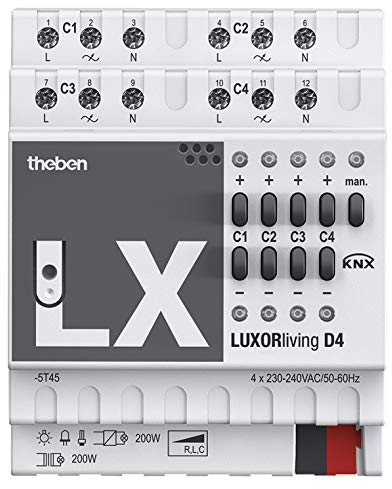 Sistema casa intelligente 4 canali - Attuatore dimmer 10 ... 800W per automazione domestica KNX L...